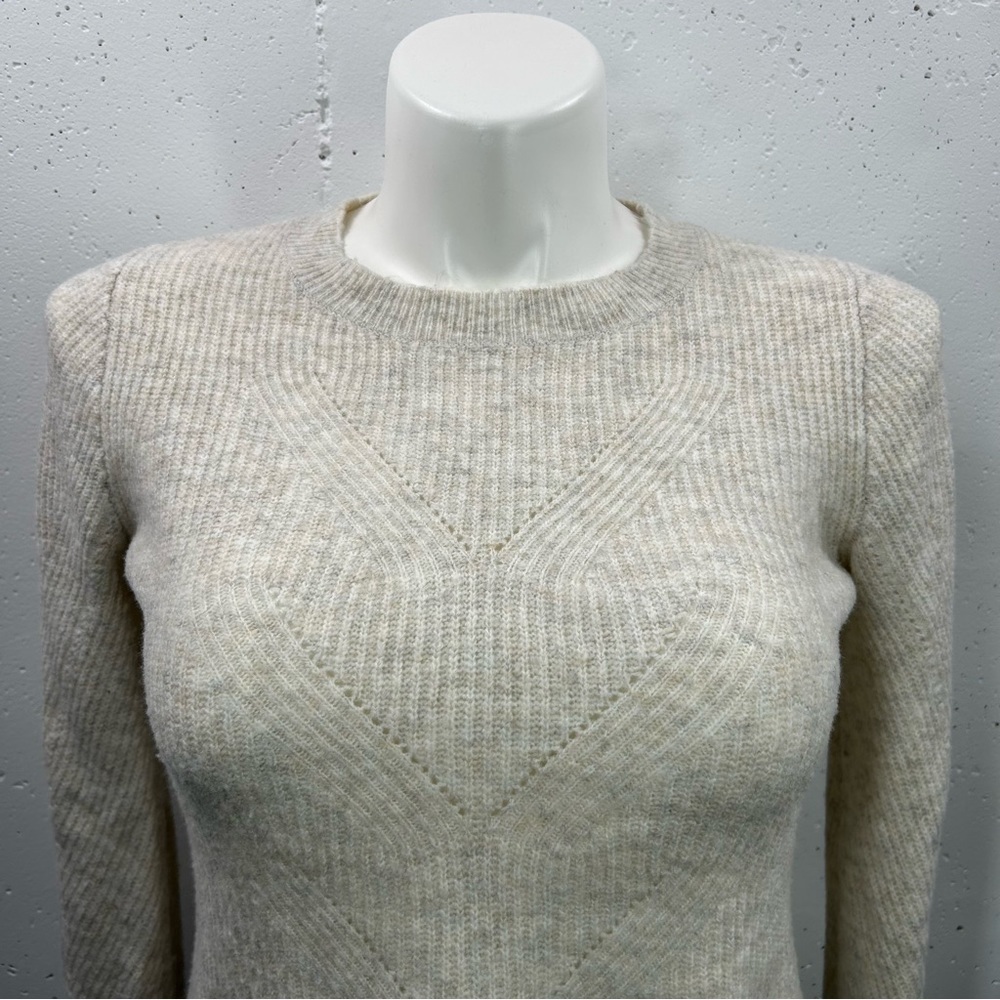 Loft Cream Cable Knit Sweater S - Picture 2 of 6